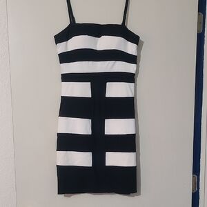 XOXO Black and White Colorblock Mini Dress